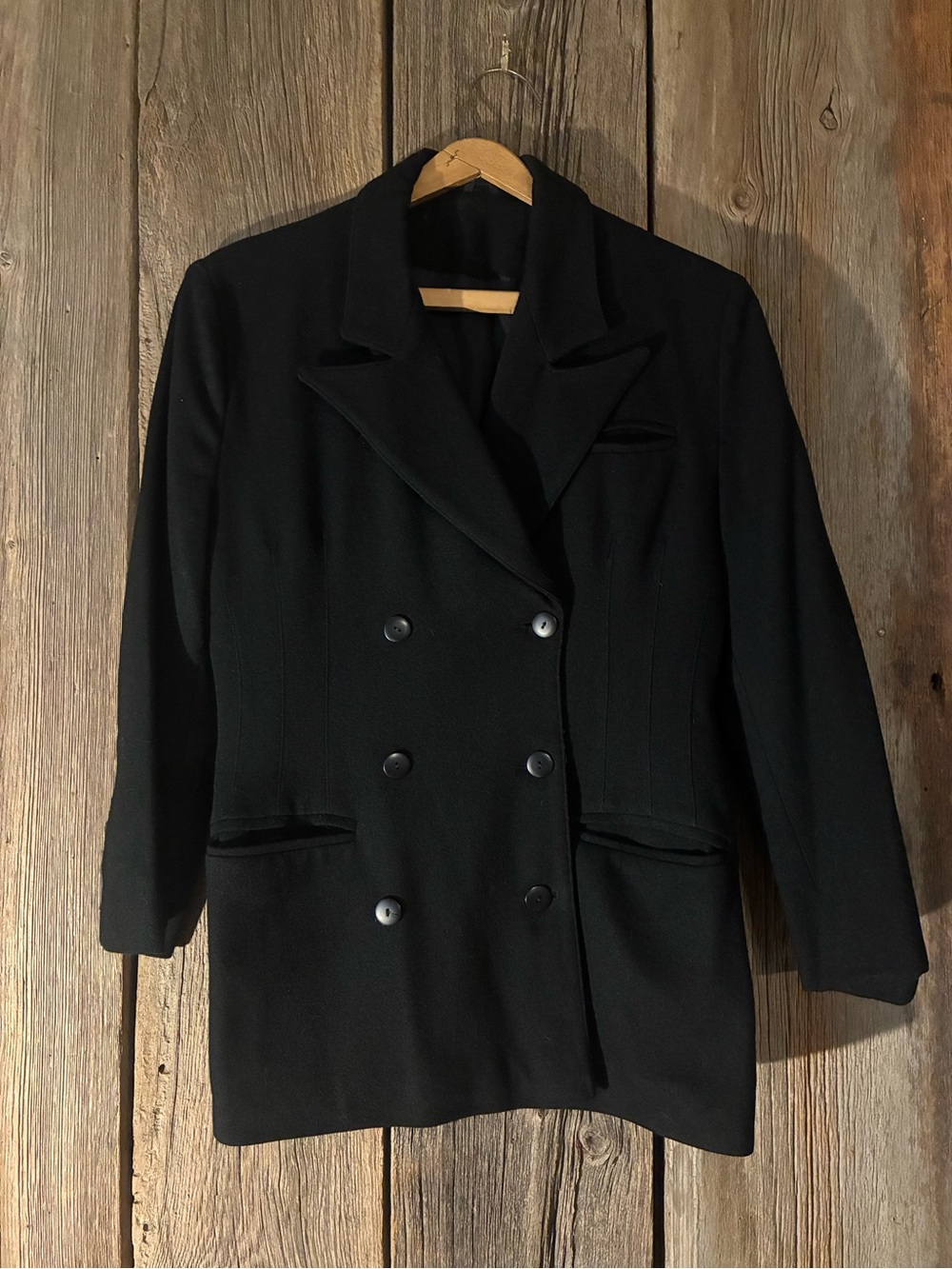 Vintage Black Virgin Wool Blazer size 4
